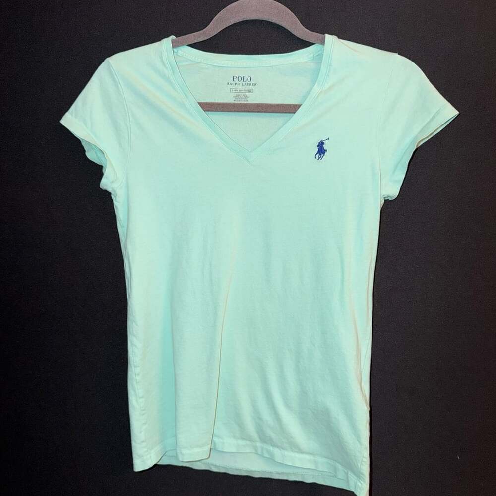Polo Ralph Lauren V-Neck T-Shirt Mint Green #0751
